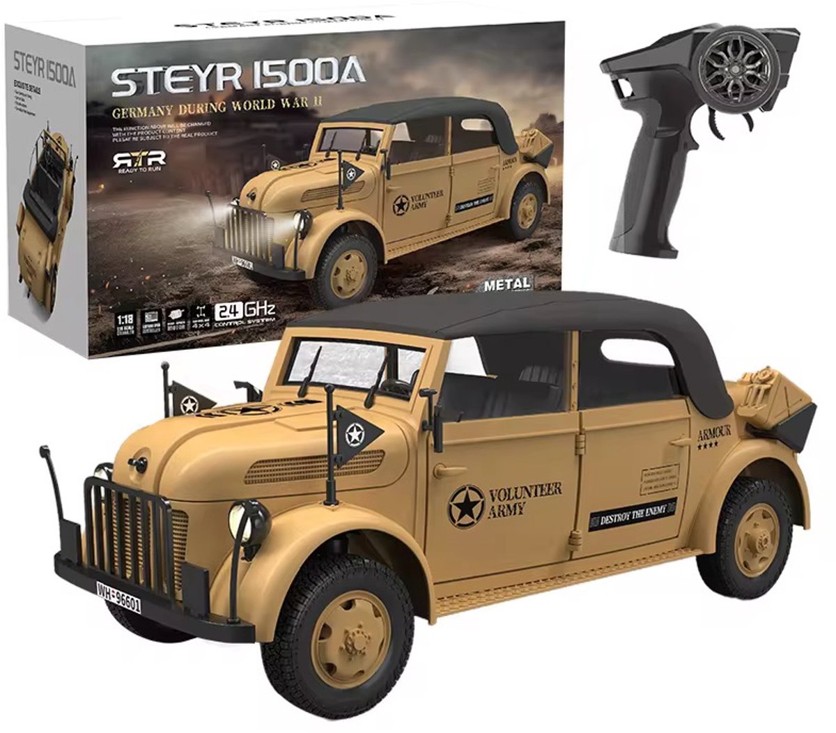 Steyr Command Vehicle 4×4 RC Militaire Truck Pro Versie - Schaal 1:18