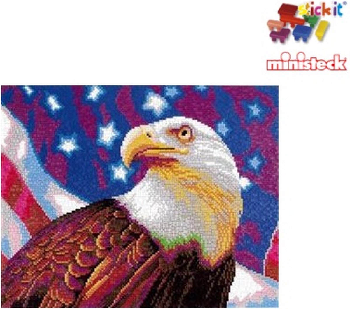 Stick-it Amerikaanse Adelaar, ca. 8.300 steentjes, compatibel met Ministeck