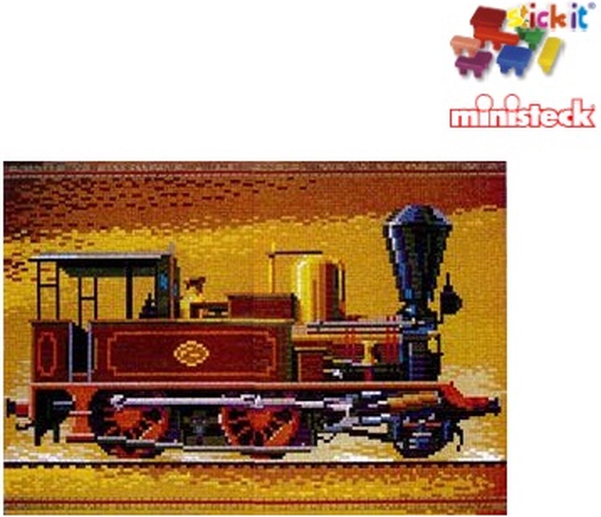 Stick-it Bruine locomotief, ca. 8.900 steentjes, compatibel met Ministeck