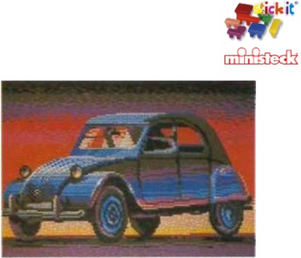 Stick-it Citroen 2CV (eend), ca. 8.000 steentjes, compatibel met Ministeck