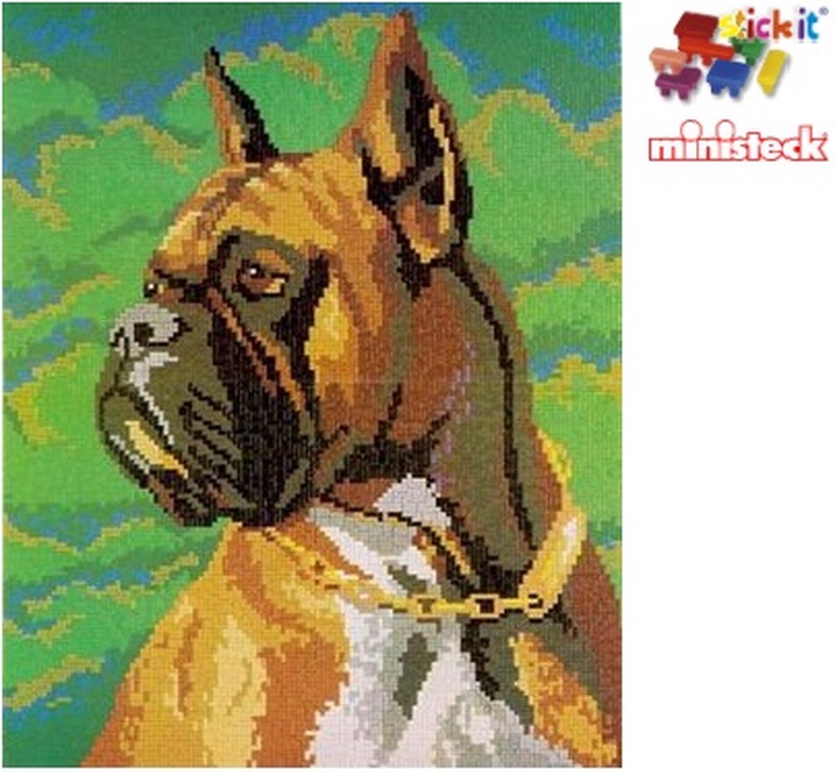 Stick-it Hond (boxer), ca. 9.500 steentjes, compatibel met Ministeck