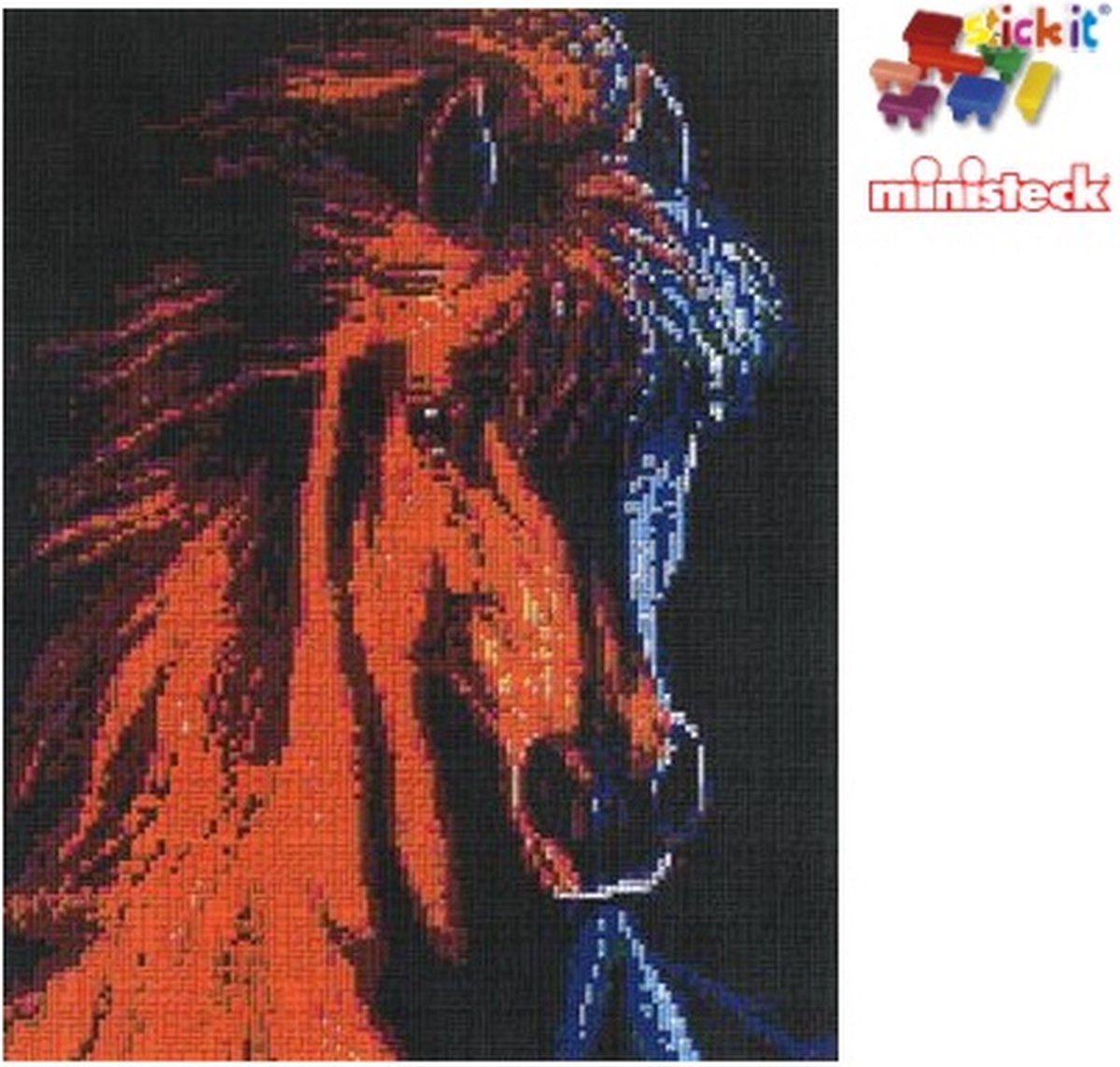 Stick-it Rode Mustang, ca. 9.600 steentjes, compatibel met Ministeck