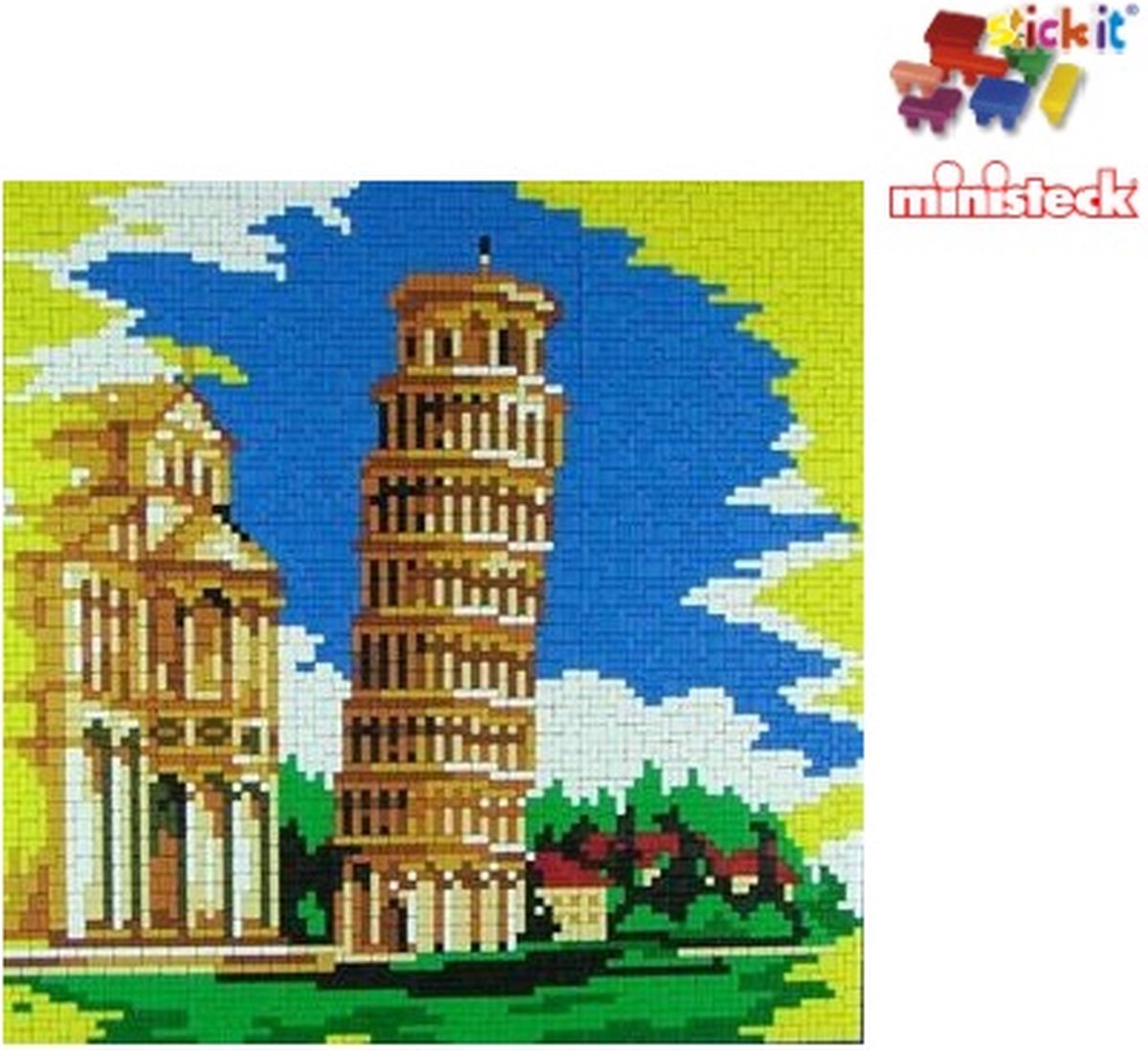 Stick-it Scheve toren van Pisa, ca. 4.000 steentjes, compatibel met Ministeck