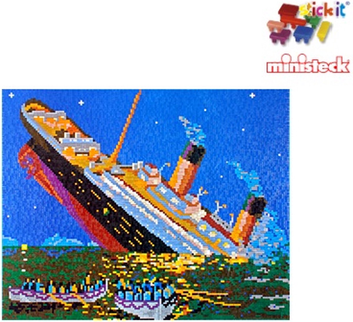 Stick-it Titanic zinkend, ca. 8.500 steentjes, compatibel met Ministeck