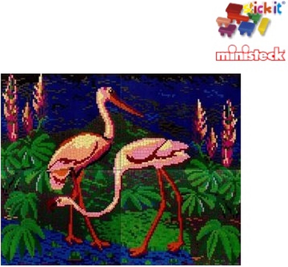 Stickit Flamingos, ca. 8.400 delig, compatibel met Ministeck