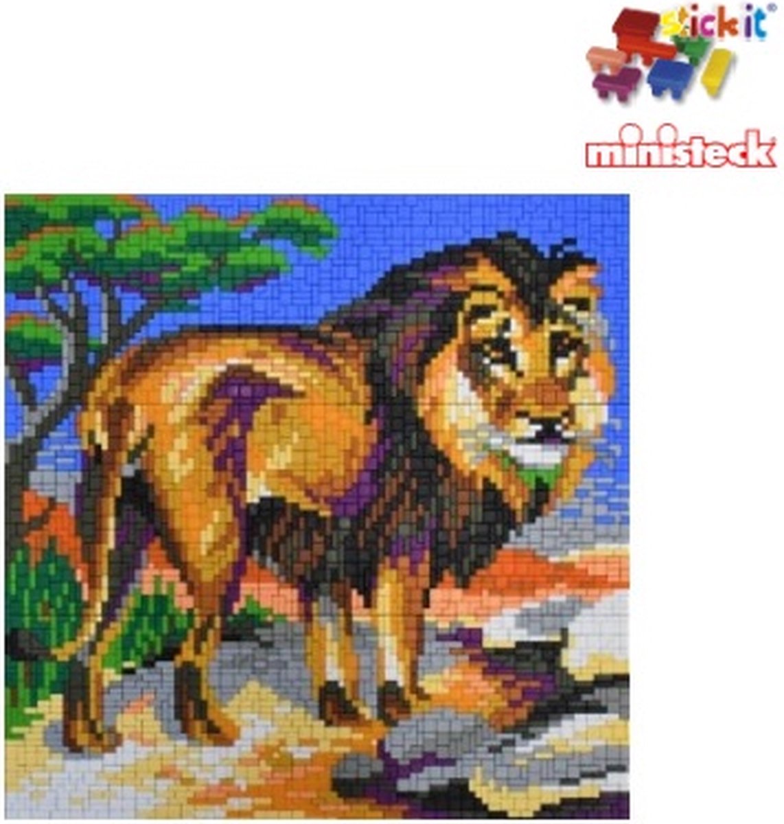 Stickit Leeuw, 4.400 stukjes, compatible met Ministeck