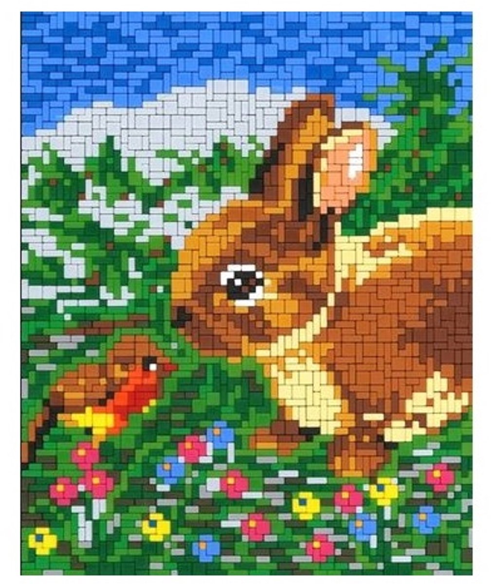 Stickit ministecksysteem - vogel en konijntje, 3.200 steentjes