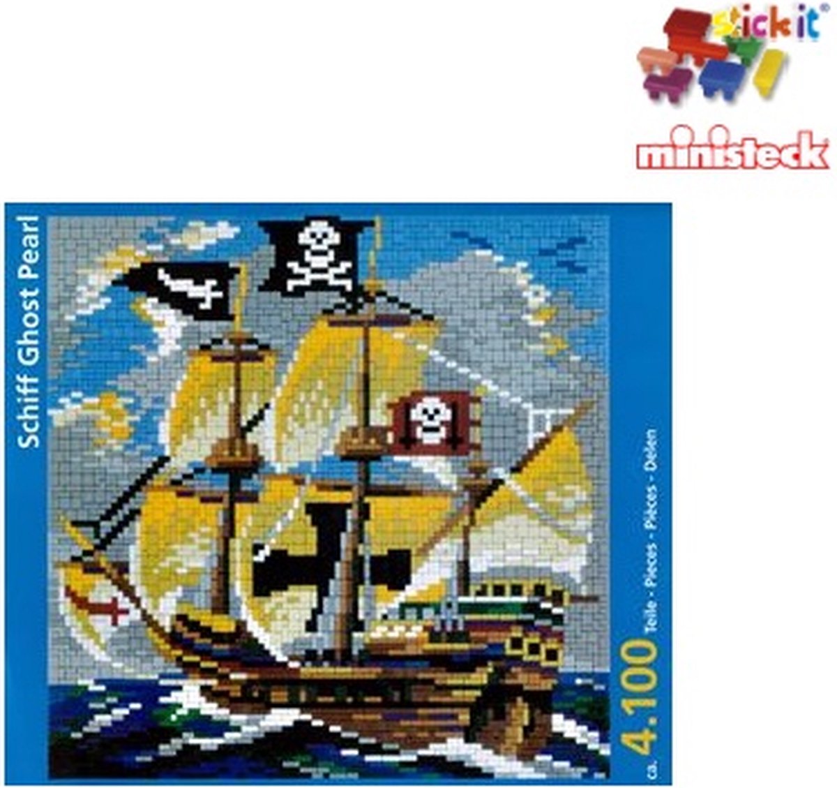 Stickit piratenschip Ghost Pearl, 4.100 stukjes, compatibel met Ministeck