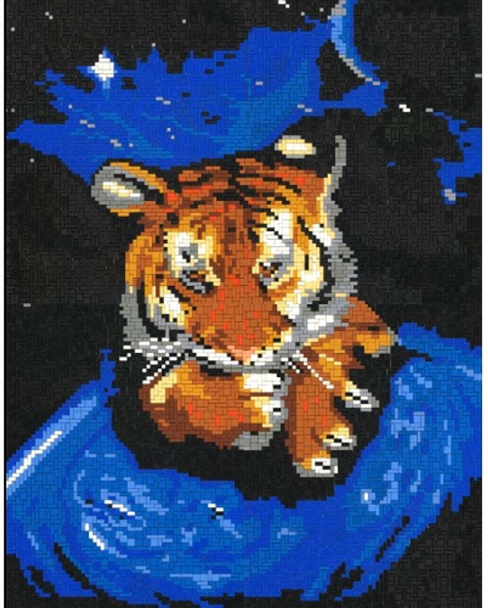 Stickit ruimtetijger, ca. 8400 steentjes, compatibel met Ministeck