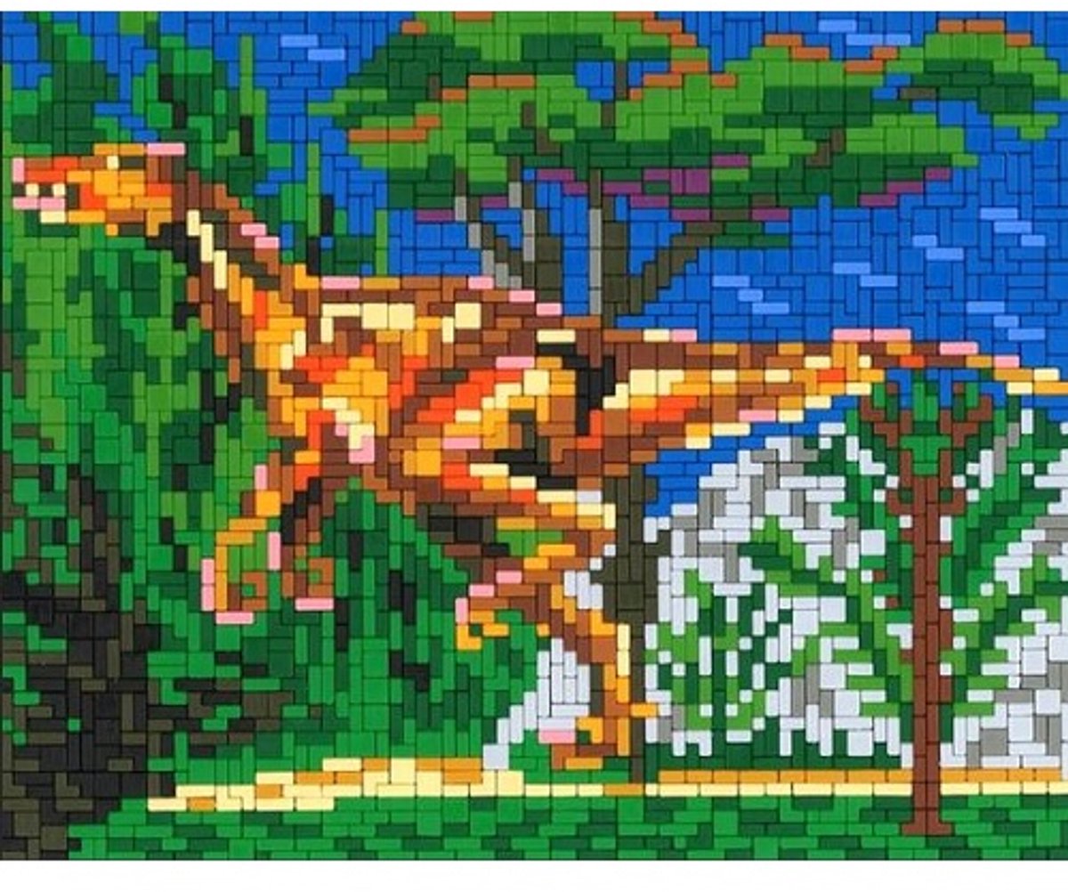 Stickit Ministecksysteem Velociraptor met achtergrond, ca. 2.800 delig