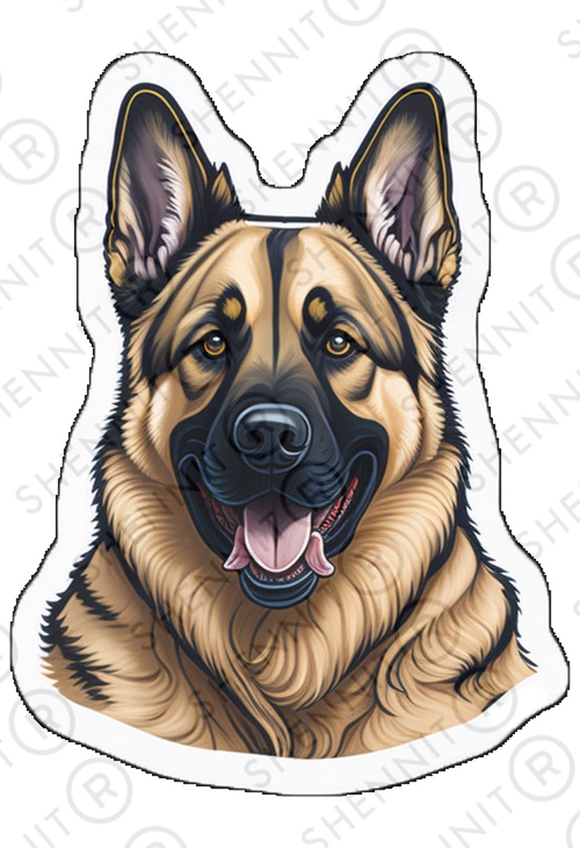German shepherd Sticker - Duitse herder -Hond sticker - Dieren sticker - Dog sticker - Huisdier sticker - scrapbook stickerboek - laptop sticker - 4 stuks