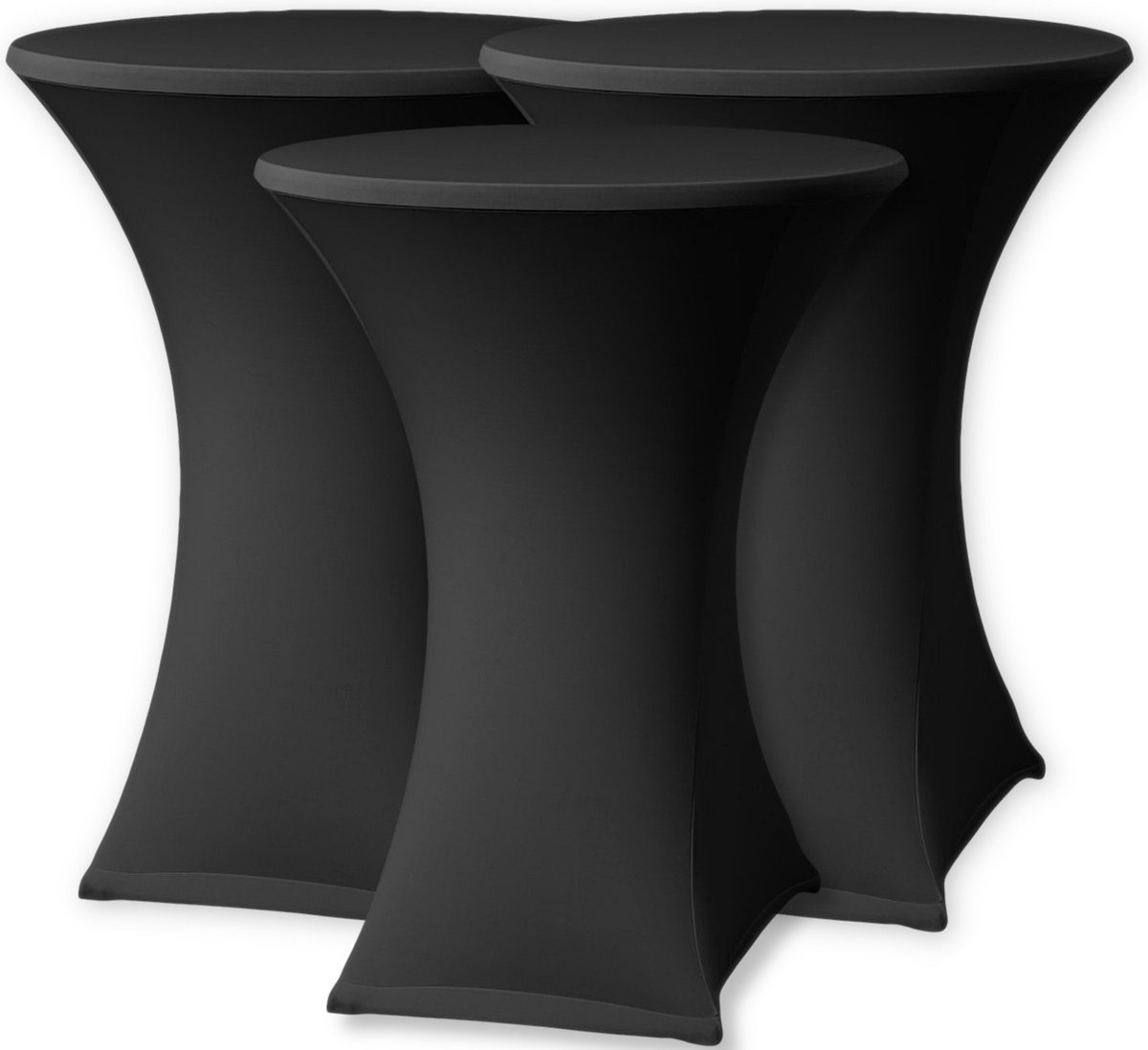 Statafelrok ZWART x 3- Ø80-110 cm - Set van 3 stuks - Statafelhoes -   -  ken - Statafelrokken - Evenementen - Trouwerij - Stretch - Luxe Chique uitstraling - Staantafelhoes - Bescherming