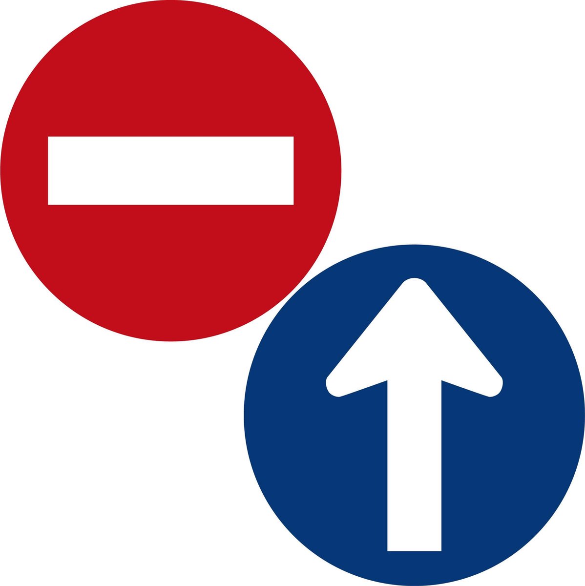 Vloerstickers 1 richting verkeer - Corona - Ø250mm - 2 x 12 stuks