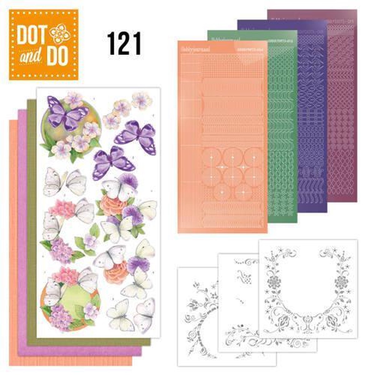 Flowers and Butterflies Dot and Do 121 by Jeanines Art
