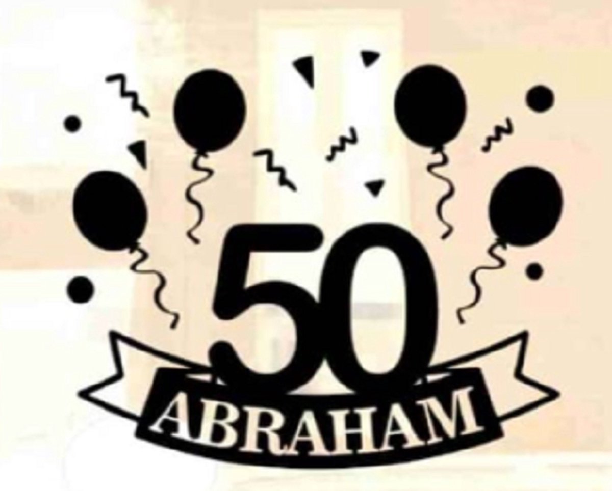 Jubileum raamsticker - Abraham 50 jaar - Zwart -  