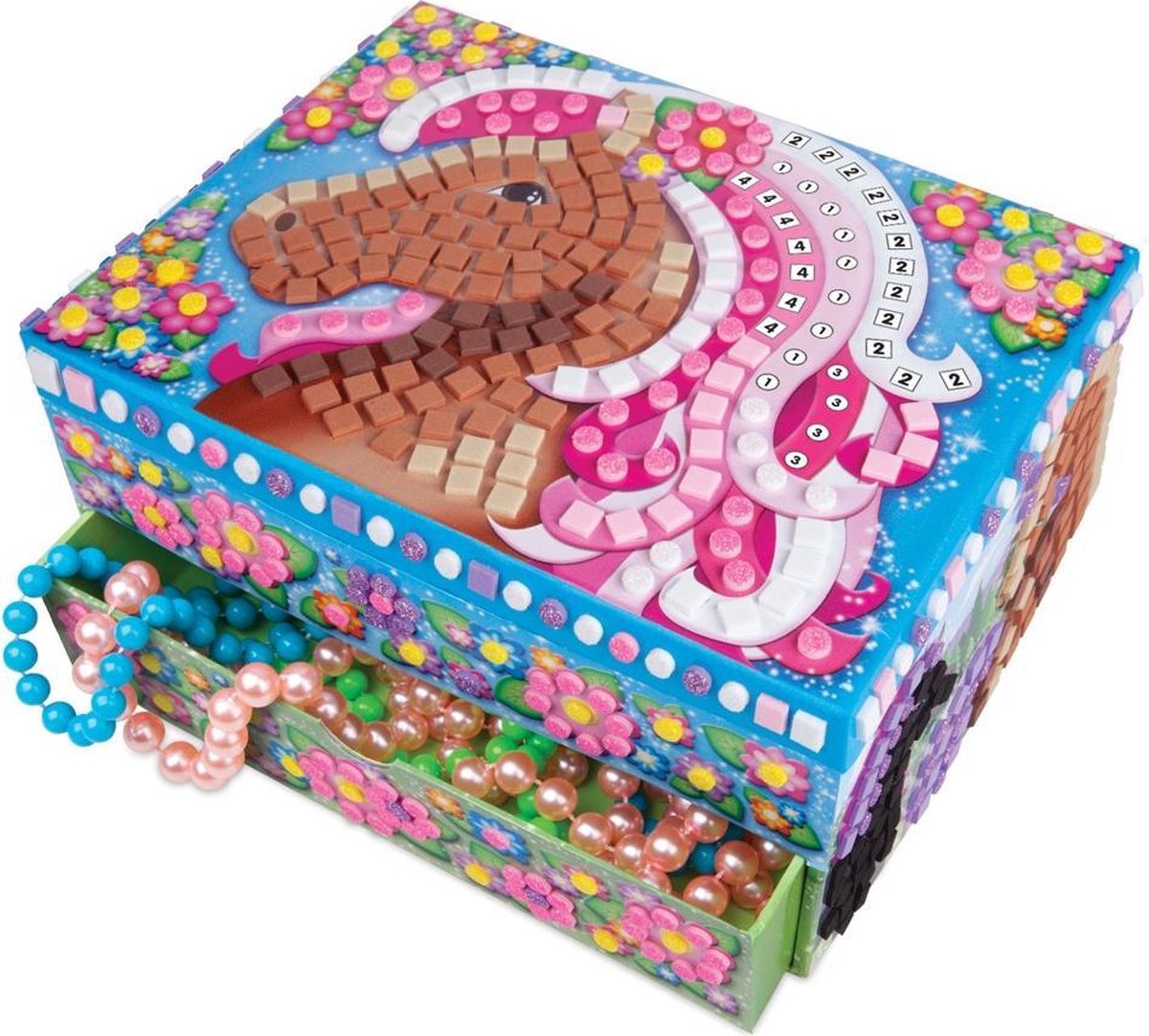 Sticky Mosaics Juwelendoos Sticky Mosaics Paard Junior Blauw