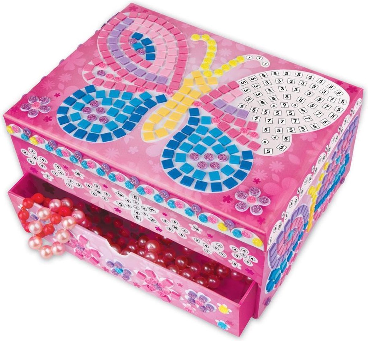 Sticky Mosaics Juwelendoos Sticky Mosaics Vlinder Junior Roze