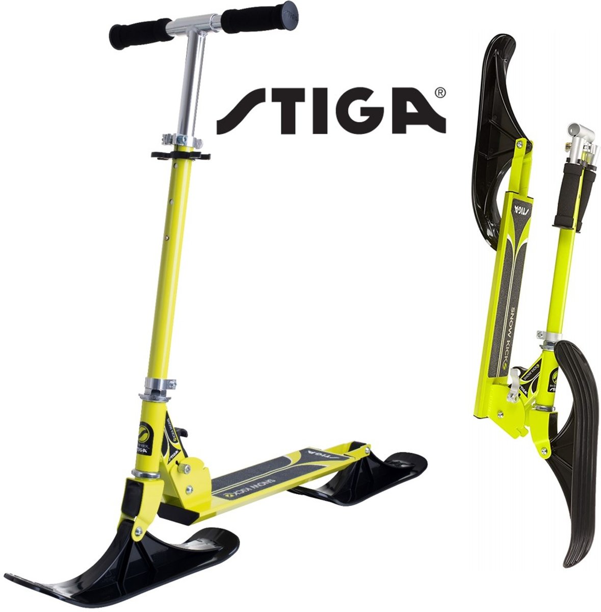 Stiga Snow Kick – Sneeuwstep opvouwbaar – Snow Scooter – Sneeuwscooter kind – Lime