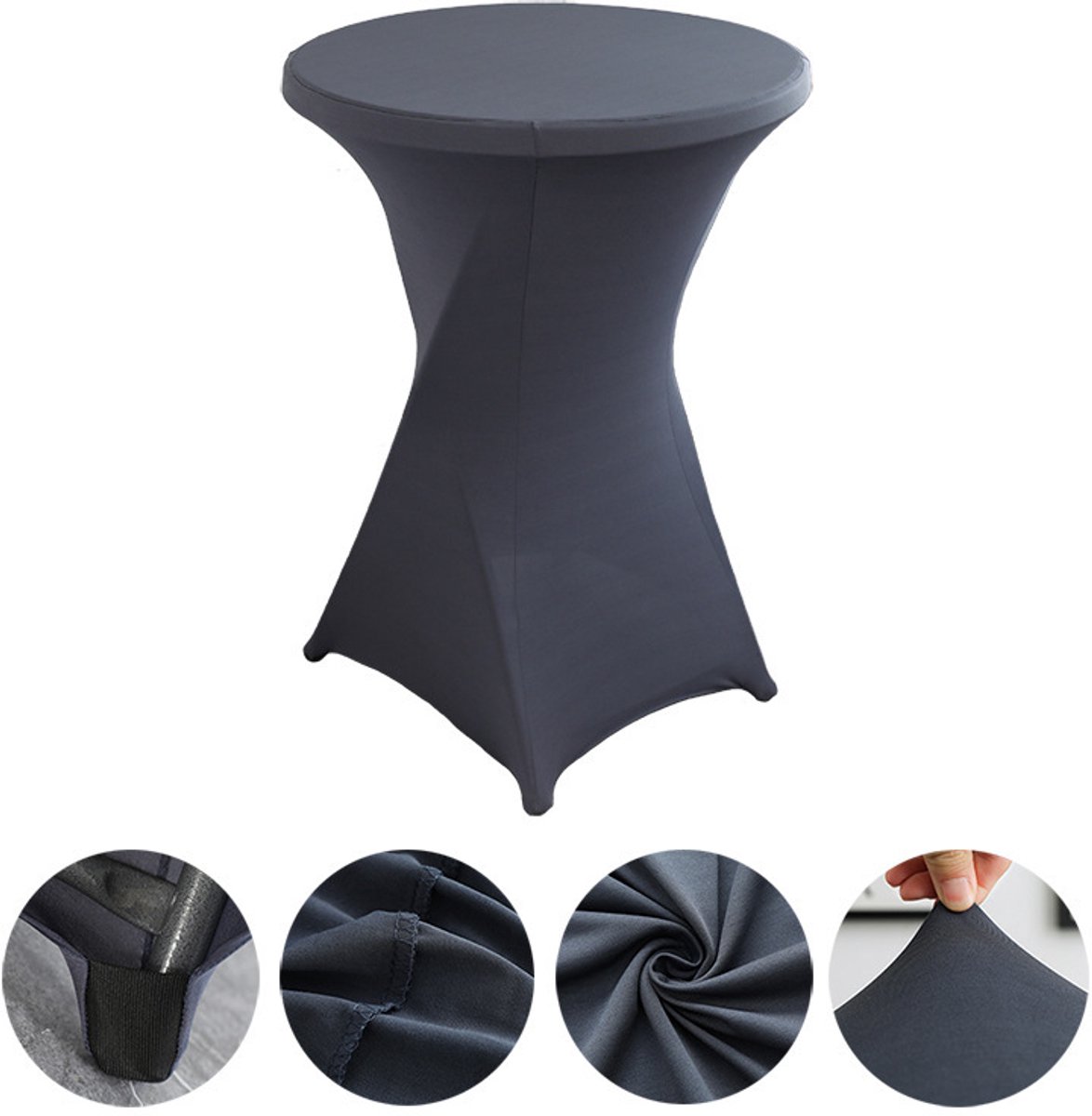 1-delig stretch bartafelkleed - 80 x 110 cm - Spandex stretch tafelkleed - Elegant wasbaar tafelkleed - Geschikt voor bars, verjaardagsfeestjes, bruiloften, bistrotafels - Maat S