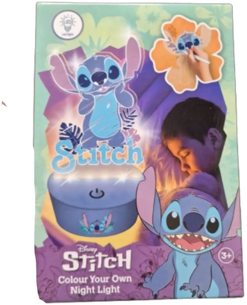 Disney Stitch nachtlamp kleuren - Werkt op batterijen - Kinderen - Slaapkamer