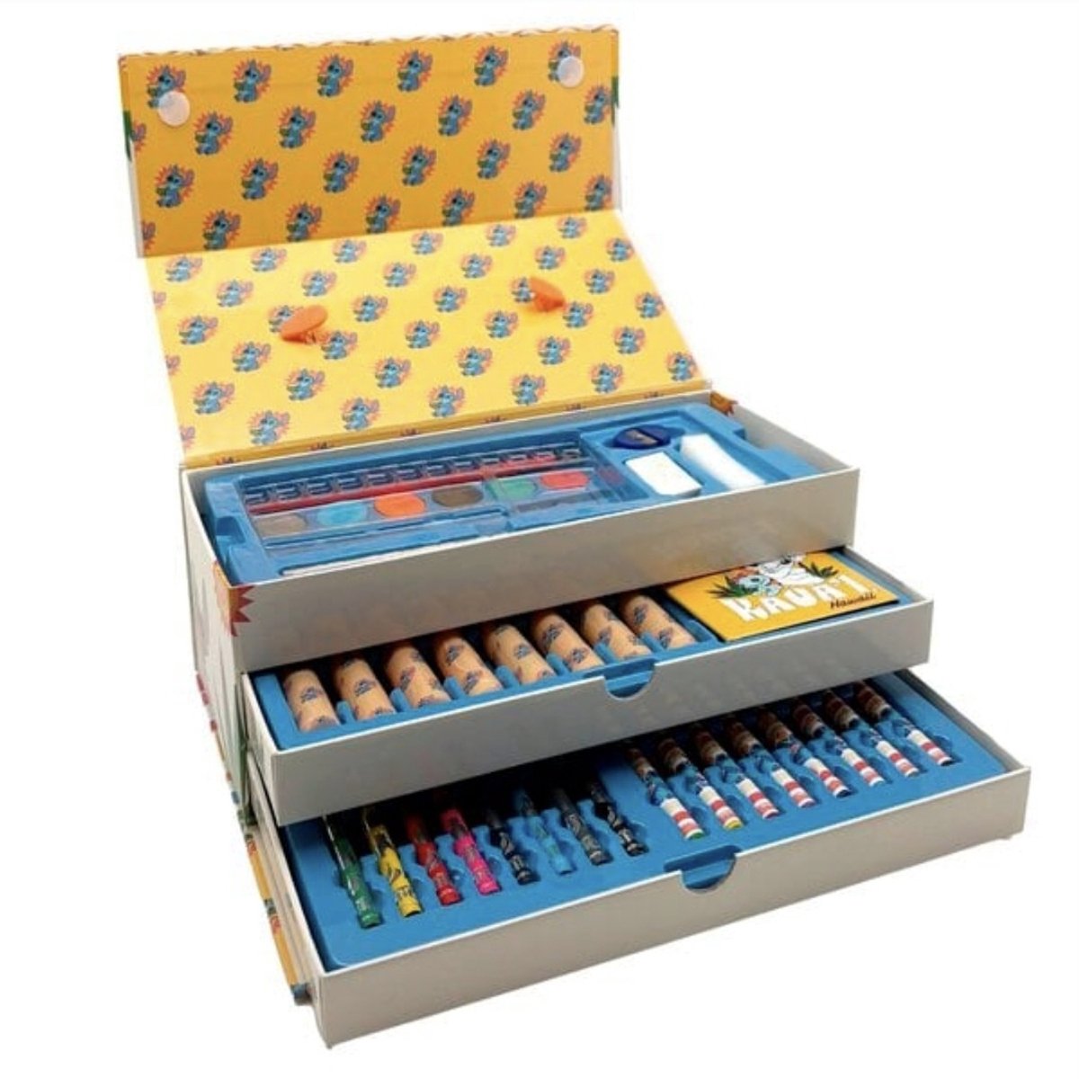 Stitch - Kleurkoffer - 52 delig - stiften - krijtjes - verven - potloden