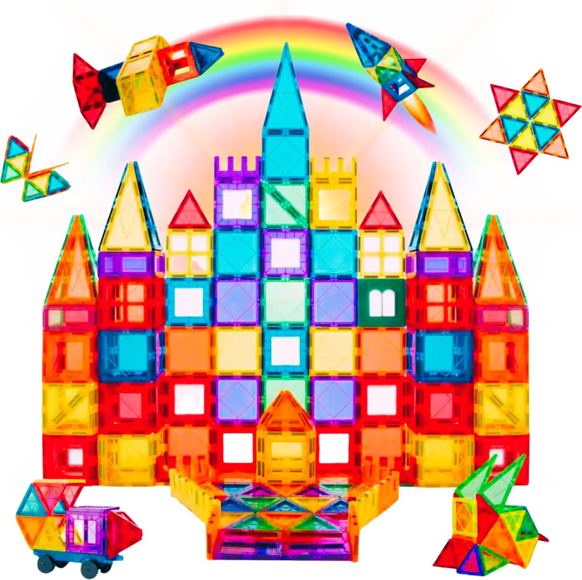 Stobijn Magnetic Toys - 78 stuks - A merk kwaliteit - goedkoop - onverwoestbaar - met katoenen opbergzak