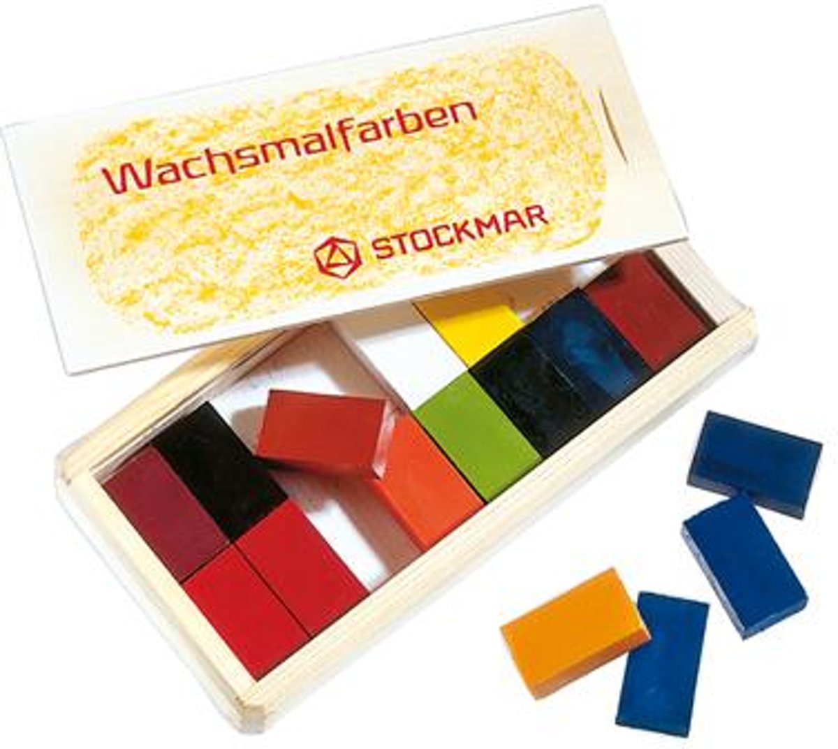 Stockmar wasblokjes ass. 16 kl. in houten kist