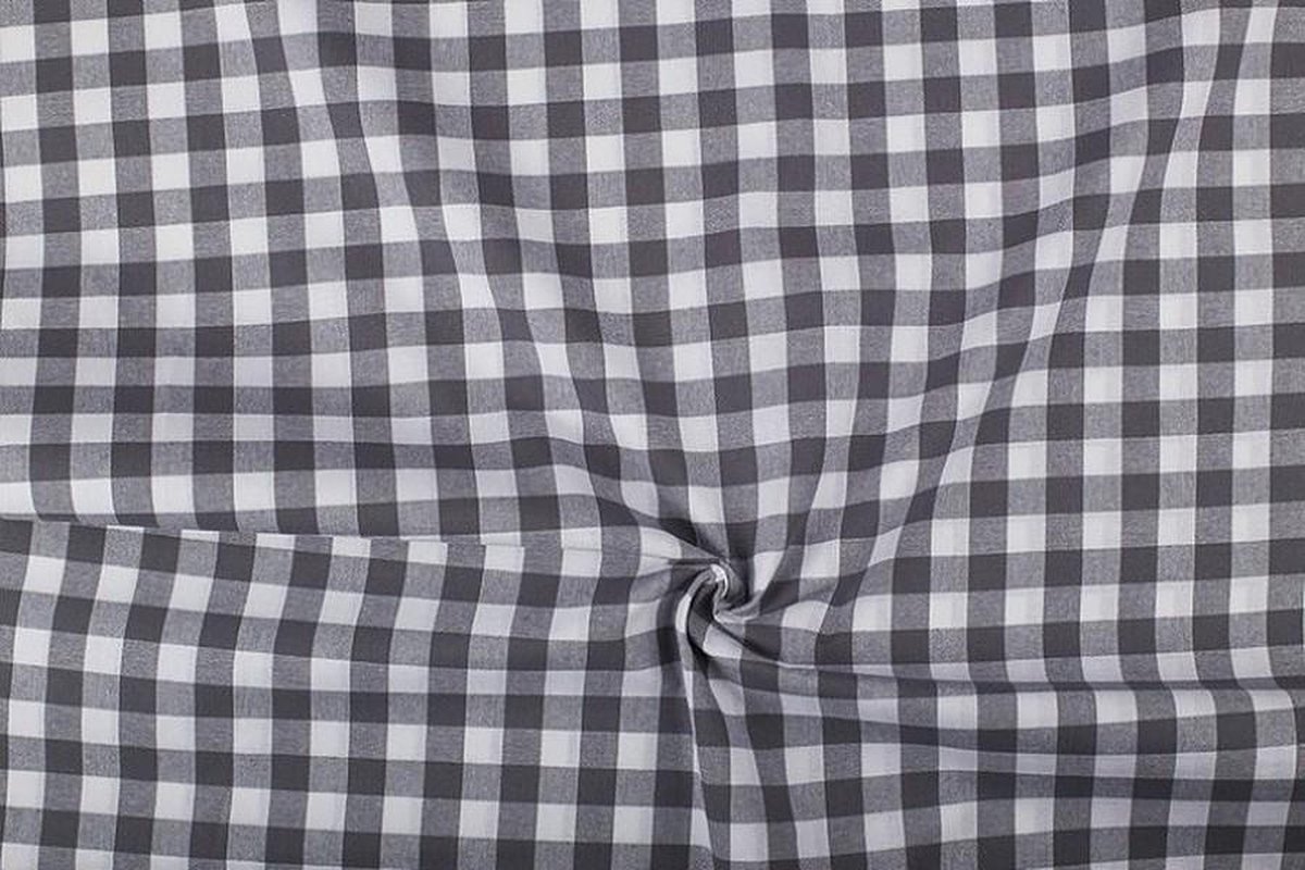 Boerenbont stof - 18mm geruite stof - Antraciet - 80 meter