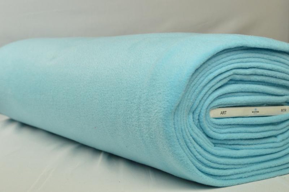 Fleece stof - Aqua blauw - 10 meter