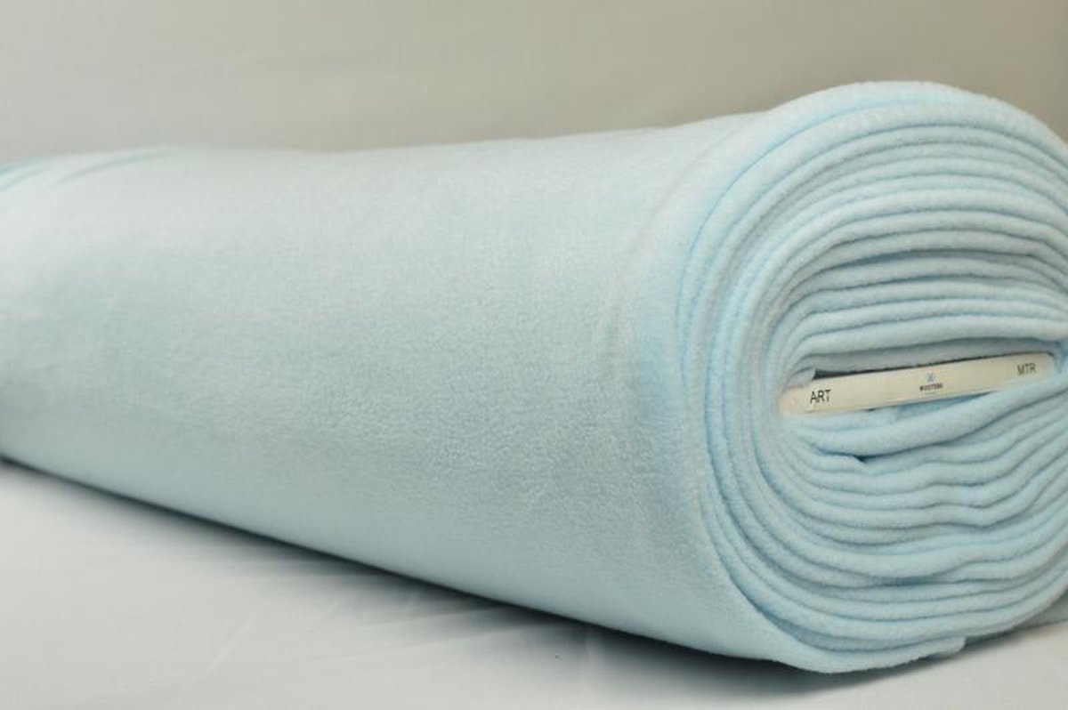 Fleece stof - Lichtblauw - 10 meter