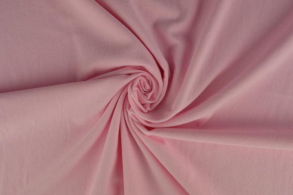 Gewassen katoen stof - Lichtroze - 30 meter