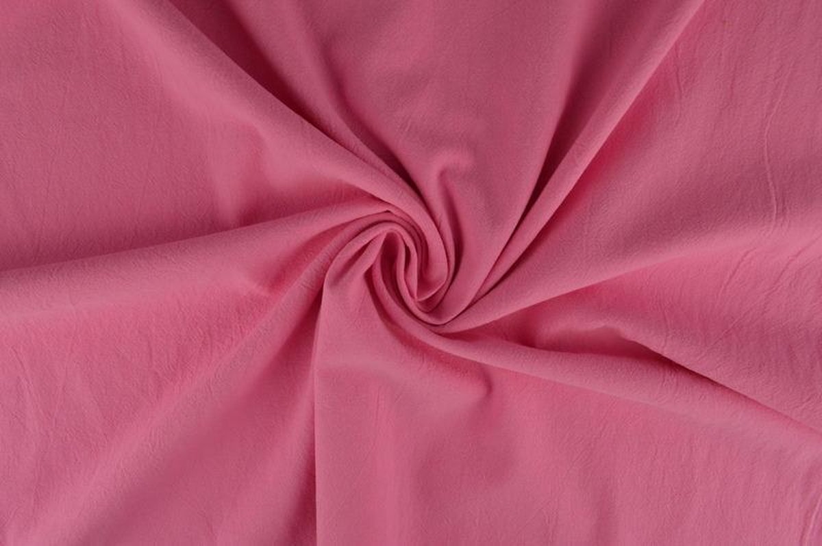 Gewassen katoen stof - Roze - 10 meter