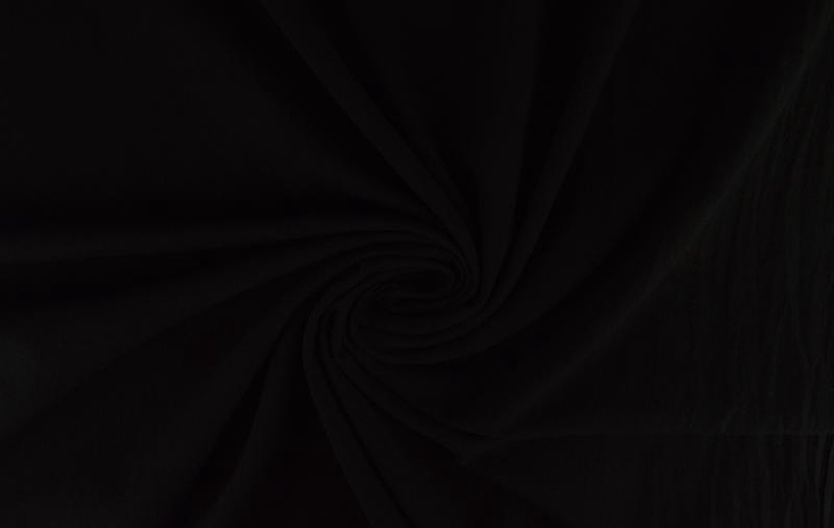 Gewassen katoen stof - Zwart - 30 meter
