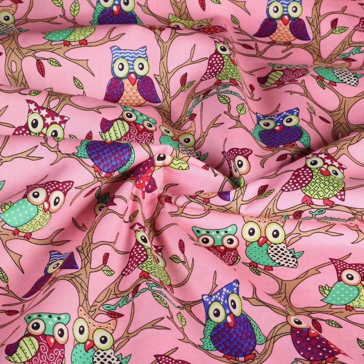 Geweven stof Poplin katoen UIL roze 3 meter