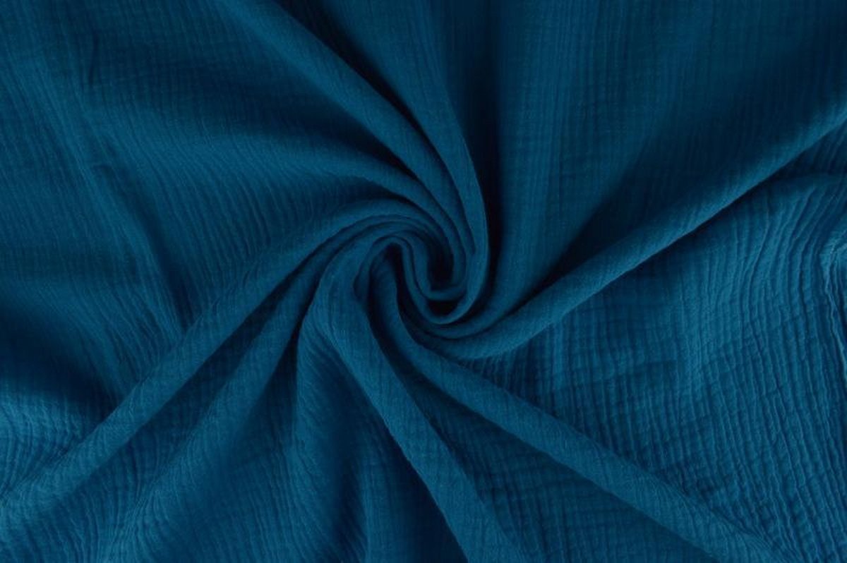 Hydrofiel stof / Mousseline stof / Petrol / 10 meter