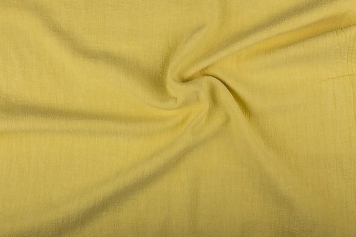 Linnen stof - Lichtgeel - Gewassen - 10 meter