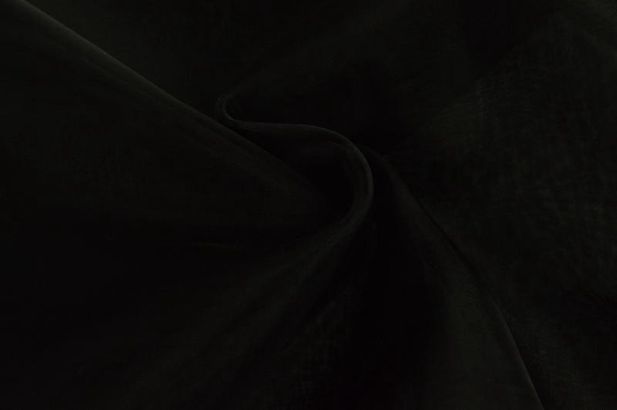 Organza stof - Zwart - 150cm breed - 15 meter