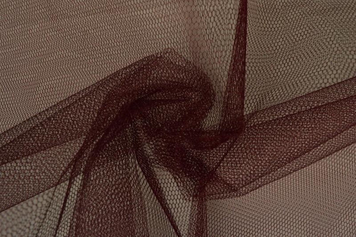 Tule stof - Bordeaux - 15 meter