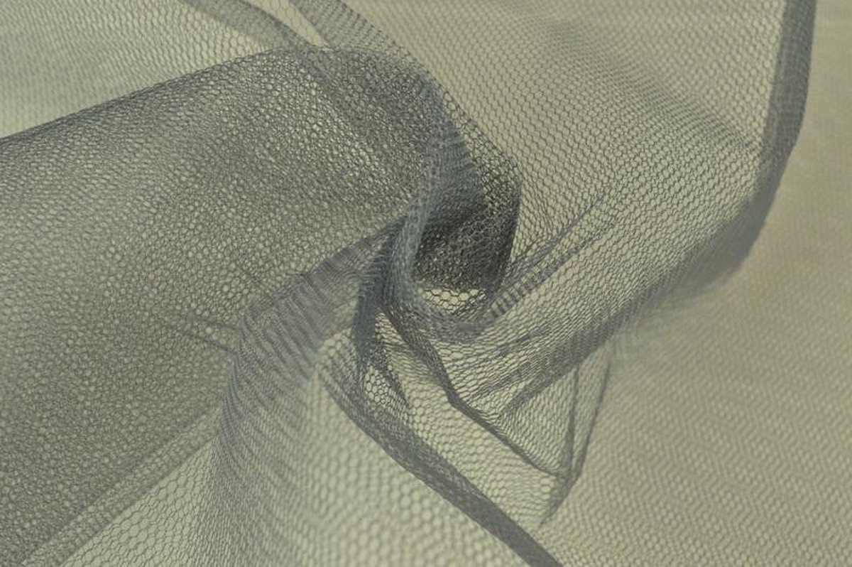 Tule stof - Donkergrijs - 150cm breed - 50 meter