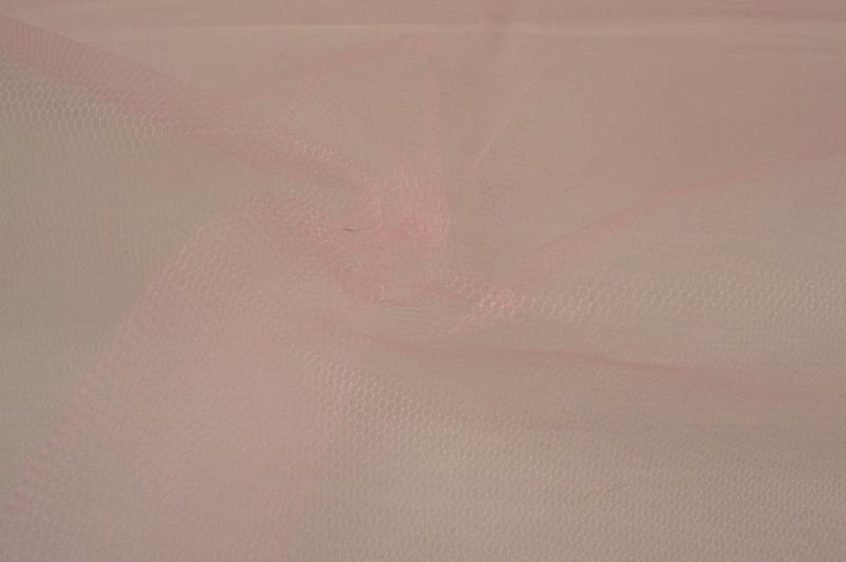 Tule stof - Lichtroze - 150cm breed - 50 meter