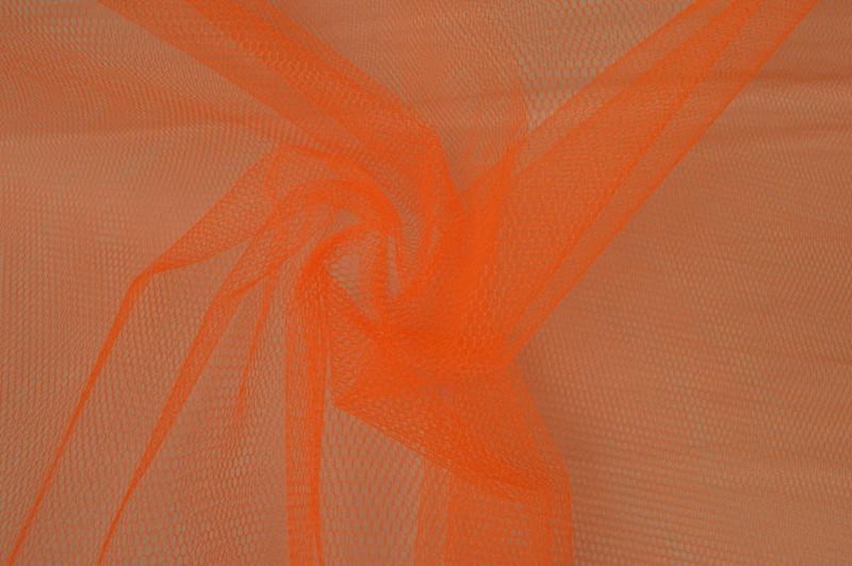 Tule stof - Oranje - 15 meter