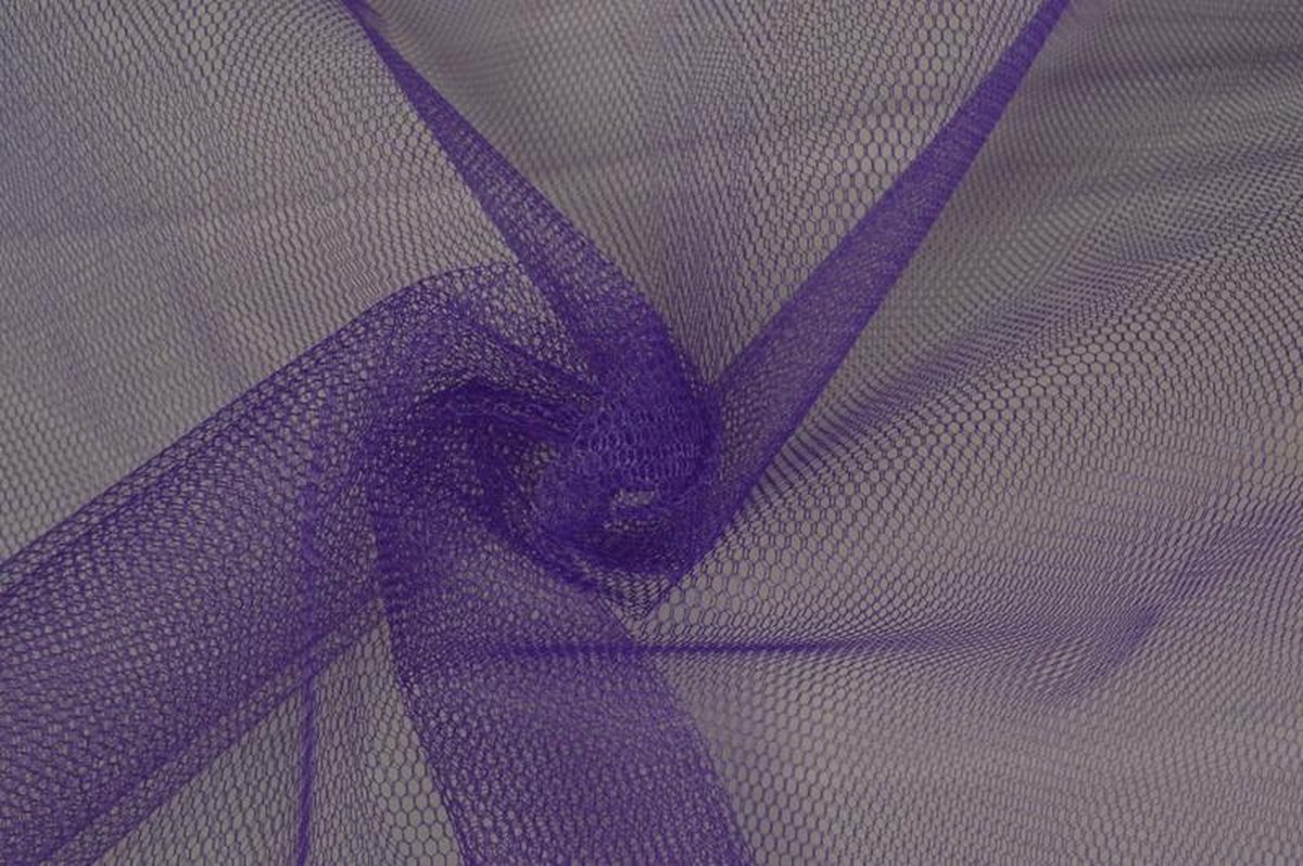 Tule stof - Paars - 15 meter