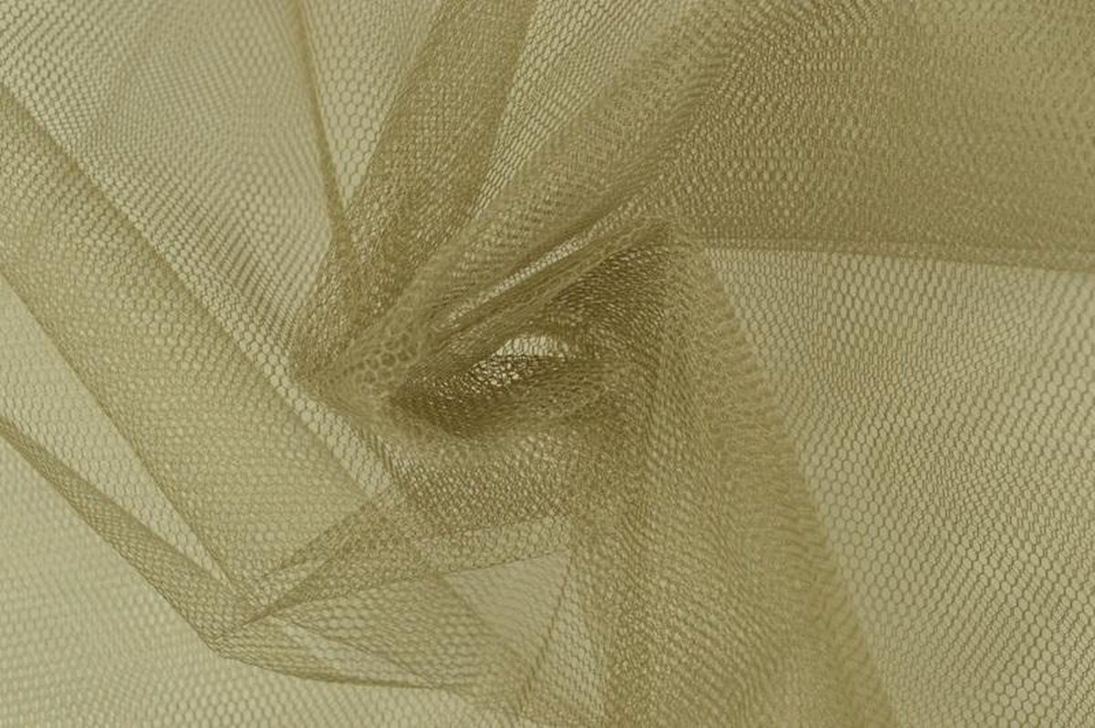 Tule stof - Taupe - 15 meter