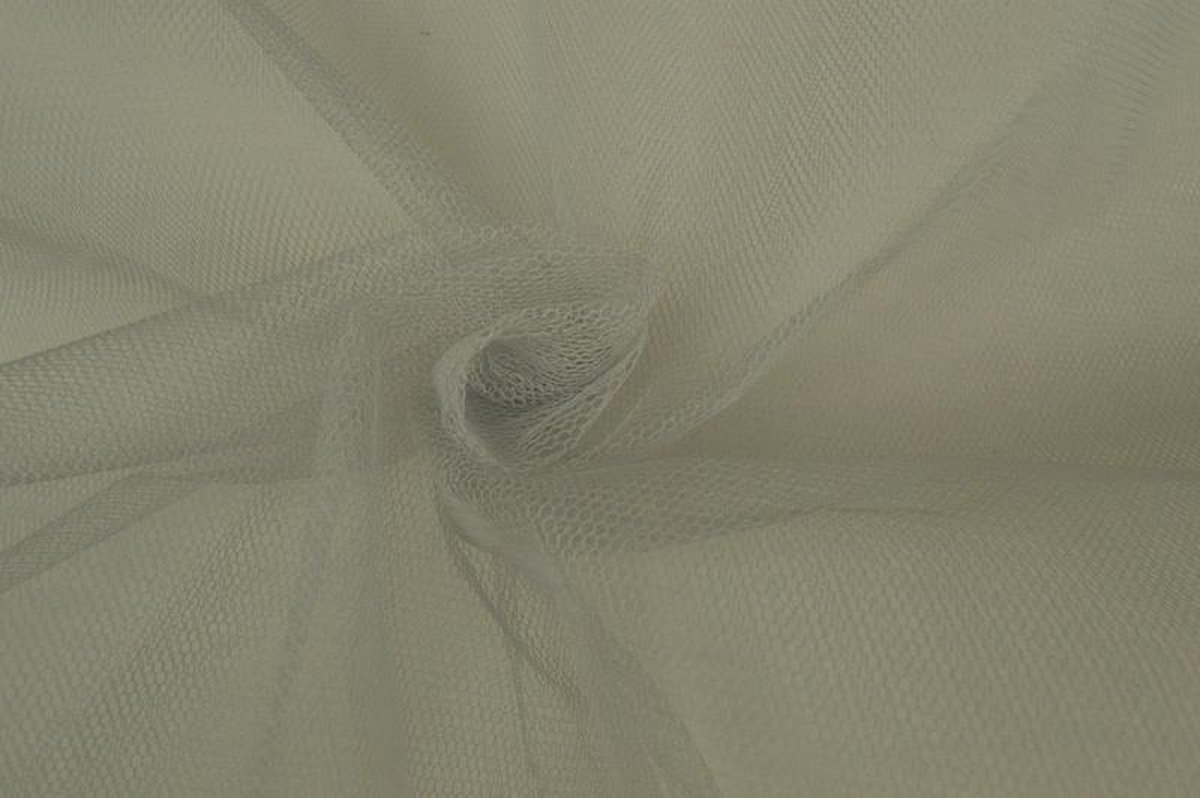 Tule stof - Zilvergrijs - 150cm breed - 50 meter