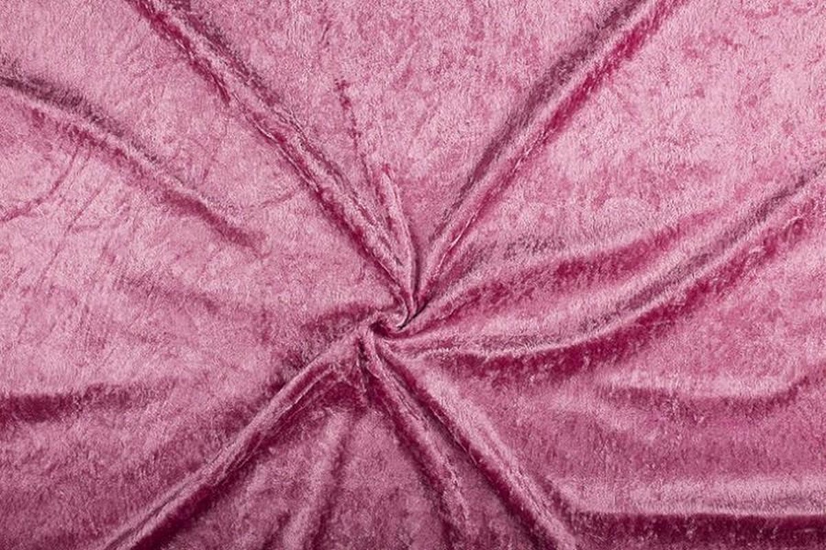 Velours de panne stof - Donkerroze - 50 meter