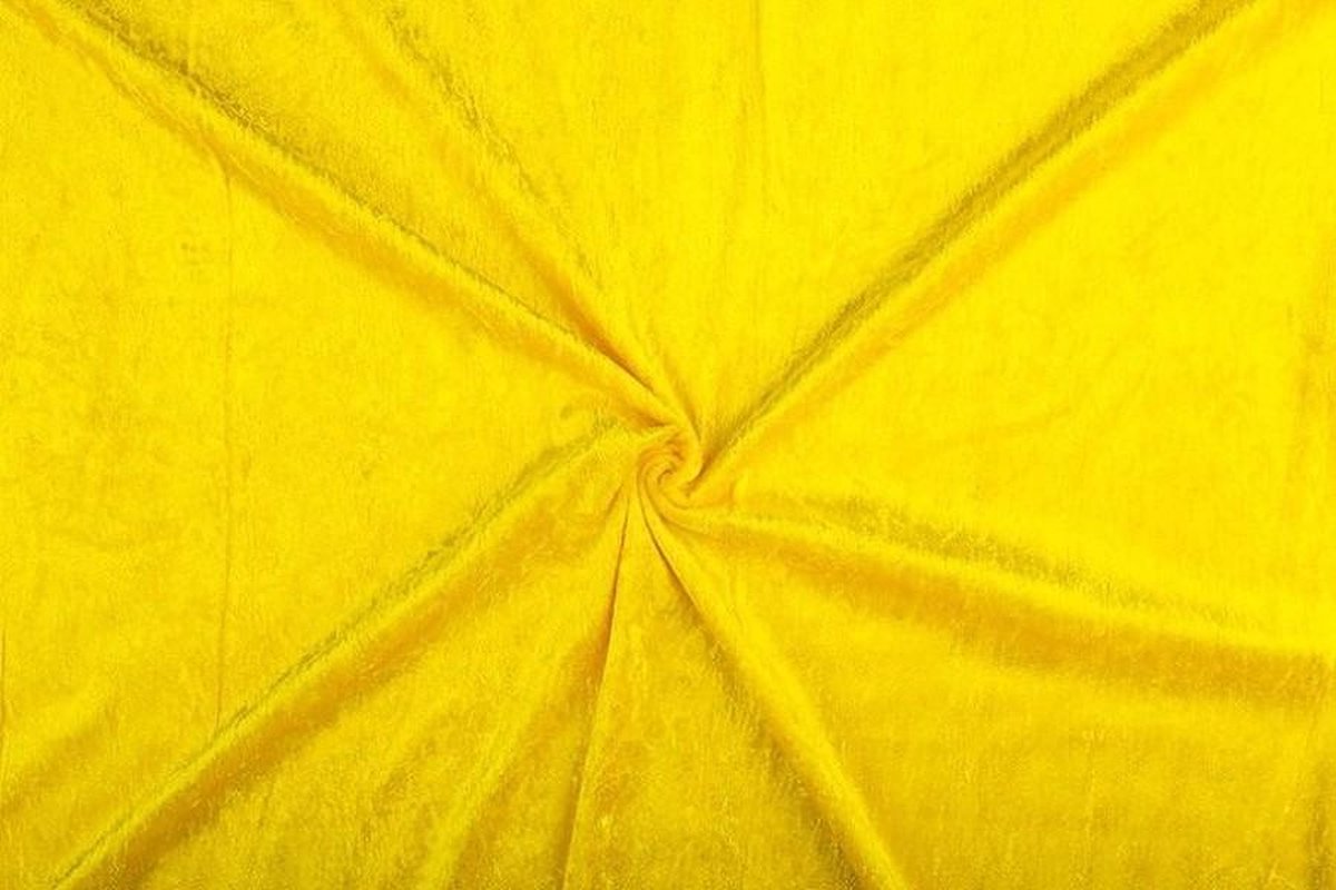 Velours de panne stof - Geel - 50 meter