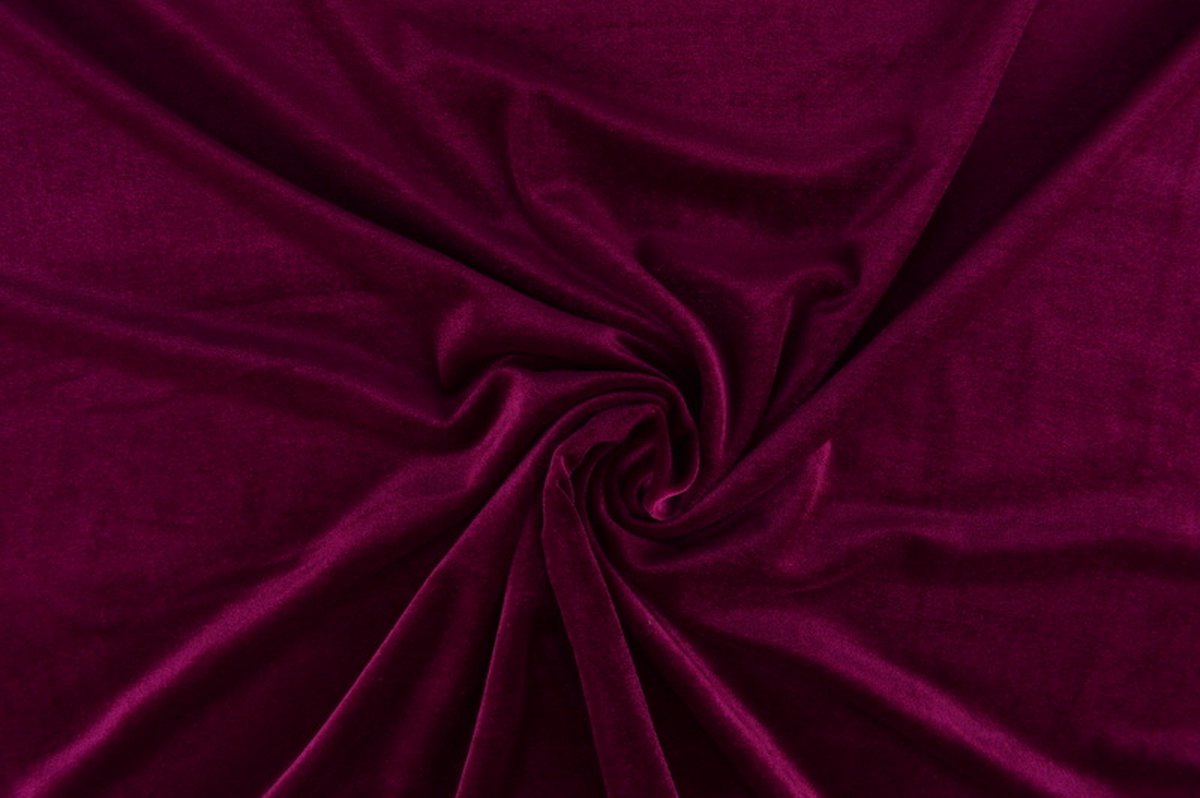 Velvet stof op rol - 165cm breed - Cassis - 30 meter