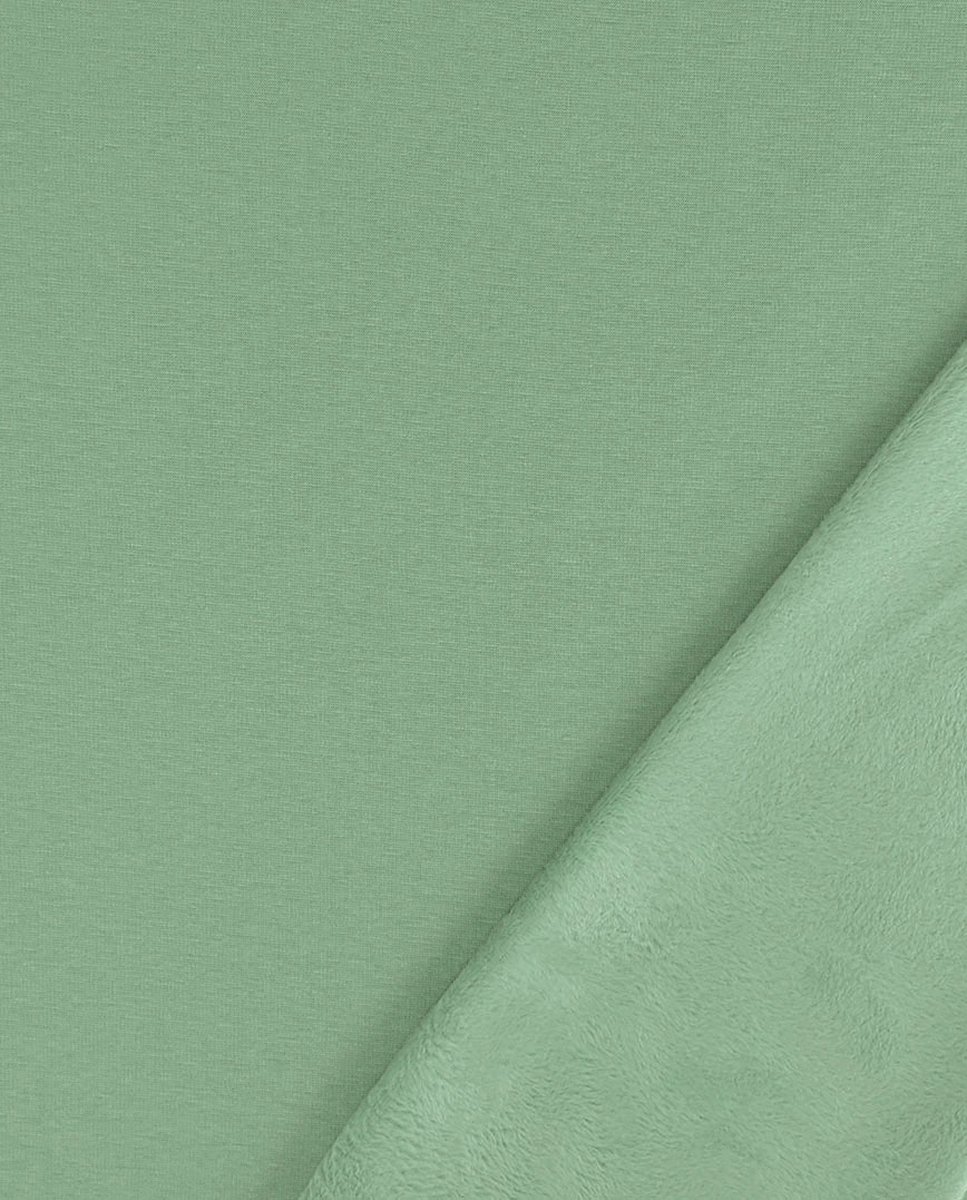 Alpen Fleece Stof Uni - Oud Groen 126 - 1 Meter