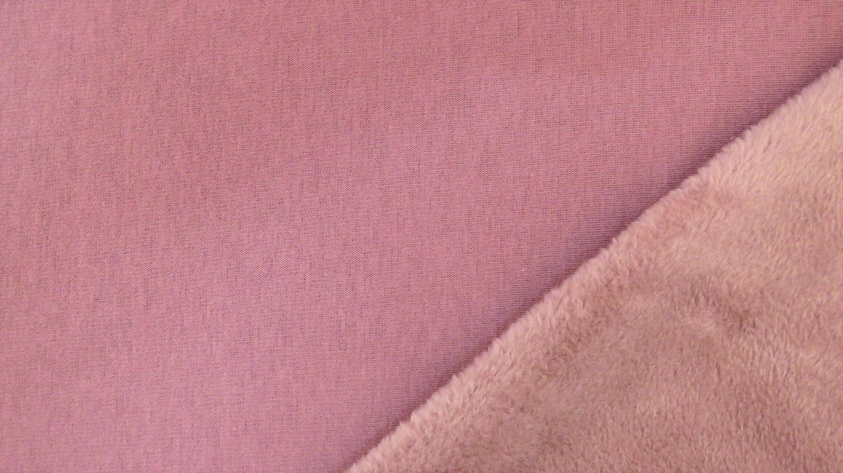 Alpen Fleece Stof Uni - Oud Roze 1313 - 1 Meter