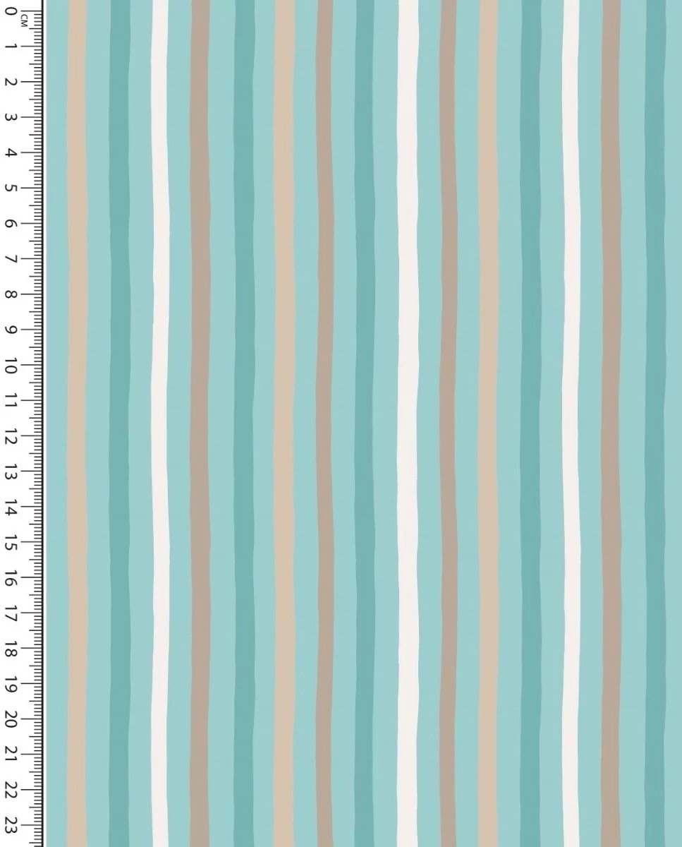 Poplin Katoen Stof Bedrukt - Rotation Toff Stripes Licht Mint Groen - 1 Meter